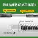 SKYWARD 304 Stainless Steel short Garden Hose 10 ft with Female to Female Metal Connector,Easy to Use & Store, Anti-Leakage Hose, High Water Flow (10ft)