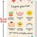 9 x OJsensai Cute Teacher Thank You Card, Best Appreciation Gifts for Daycare Preschool Teacher, Thank You for Helping Me Grow