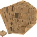 100 Sheets Newsprint Deli Paper, Disposable Flat Deli Paper with Newsprint, Sandwich Wrapping Papers Deli Wrapping Sheets for Kitchen, Outdoor Picnic, Burgers and Sandwich,15x11 Inches