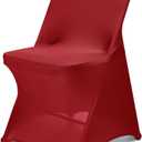 Babenest Spandex Folding Chair Covers Upgraded Universal Stretch Washable Fitted Chair Slipcovers Protector for Wedding, Holidays, Banquet, Party, Celebration (30, Red)