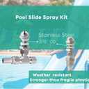 Pool Slide Spray Kit, Pool Spray Kit with Hose Adaptor, Swimming Pool Slide Replacement Parts, Durable Stainless Steel Pool Spray Nozzles and FittingsNew Version.