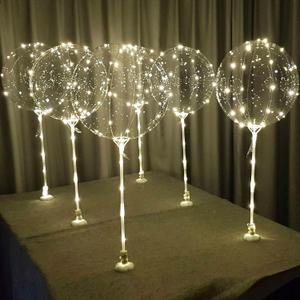 Lightsfever warm white 6pc LED Light up Balloon with sticks, stands and batteries, Table top centerpieces for party, Thanks giving, no helium required DIY Kit (warm white)
