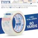 Heavy Duty Clear Packing Tape with Dispenser Combo for Shipping, Moving & Storage,Thicker Clear Packing Tape, 1.88 inches Wide, 60 Yards Per Roll, 6 Pack 360 Total Yards