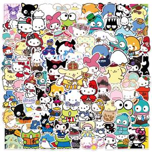104Pcs Cute Kawaii Stickers Anime Cartoon Stickers for Water Bottle Laptop Computer Phone Case Luggage Notebook Skateboard Lunchbox Decals Gifts for Kids Teen Adults