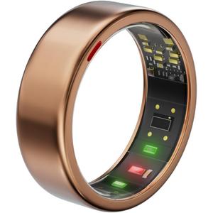 Smart Ring for Women Men- Sleep/Fitness/Stress/Heart Rate Tracker- Menstrual Records - 5 Days Battery Life - Wireless Charging - No APP Subscription - iOS & Android Compatible(Rosegold,Size 7)