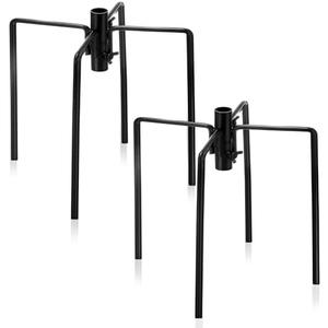 Blulu 2 Pcs Pole Stabilizer Stand Base for Outdoor Bird Feeder Pole with 4 Prongs Base for 1/2 or 3/4 Inch Freestanding Supplies for Hanging Bird Feeder, Birdhouse, Lantern