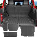 powoq Cargo Mat Compatible with 2018-2025 Jeep Wrangler JL Unlimited 4 Door Backrest Mat Trunk Mat TPE Replacement for 18-25 Jeep Wrangler JL 4X4 Accessories (Fit 18-25 JL 4X4,Trunk Mat+Backrest Mat)