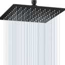 10" Matte Black Rain Shower Head - All Metal Stainless Steel 304, Ultra Thin Design, Modern Bathroom Square Rainfall Showerheads - Full Body Coverage Bath Shower