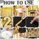 Prom 2026 Party Decorations Set Black and Gold Graduation Party Supplies Prom 2026 Backdrop Signs Balloon Tinsel Foil Fringe Curtains Carpet for Graduation Decoration