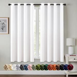 MIULEE Blackout Curtains for Bedroom Living Room 2 Panels, Thermal Insulated Room Darkening Drapes Grommet Noise Reducing Light Blocking Window Treatments 63 Inches Long 50x63 Inch Pure White