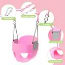 Take Me Away Pink Swing Seat - Heavy Duty High Back Full Bucket Toddler Swing Seat Chain Plastic Coated Baby Swing Outdoor - Playground Swing Set Accessories Replacement
