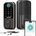 Keypad Wi-Fi Door Locks Smart: Biometric Deadbolt for Front Door, Hornbill Keyless Entry Door Lock Works with Alexa, Keyless Entry Unlock, Auto-Lock/Voice Control for New House, Oil Rubbed Bronze