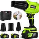 Leaf Blower Cordless,Battery Powered 800,000 RPM Electric Leaf Blower with 2 x 4.0Ah Battery and Charger Handheld Blowers for Lawn Care,Dust,Snow,Car Blowing Water with 2 Extended Nozzle (Green)