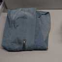 MakeMeChic Women's High Split Tube Denim Dress Sleeveless Ruffle Trim Midi A Line Dress Large