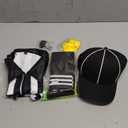 Funtery 4 Pcs Referee Costume Set Kids Referee Hat Stripe Shirt Whistle and Penalty Flag for Football Games Party Accessory (Small)