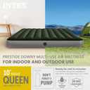 Intex 64109E Dura-Beam Standard Prestige Air Mattress - Fiber-Tech Queen Size 10in Bed Height 600lb Weight Capacity Pump Sold Separately