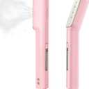 Newbealer Travel Iron with Global Voltage (No Clamp), 100-240V Clothes Steamer, Dry Ironing & 2 Steam Levels, Non-Stick Ceramic Soleplate, Fabric Wrinkle Remover, Auto-off, Self Cleaning, Pink