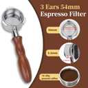 54mm Bottomless Portafilter 3 Ears Espresso Portafilter with 18-20g Basket fit Breville Bambino Barista BES870XL, BES450BSS, BES876BSS, BES880BSS, 878BSS, 500BSS, 840XL Express Machines (Wood)