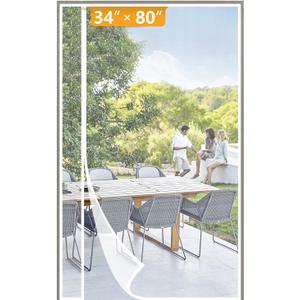 Yotache White Reversible Left Right Side Opening Screen Doors with Magnets Fits Door Size 34 x 80, Reinforced Sewing Magnetic Mesh, Actual Screen Size 36" x 81"