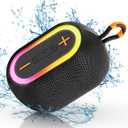 Portable Bluetooth Speaker, 360 Stereo Sound Loud Wireless Speaker, 24H Playtime, IPX7 Waterproof, Bluetooth 5.3, TWS Pairing, RGB Lights, Portable Speakers for Outdoor Camping Hiking Party