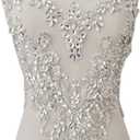 Handmade Rhinestones lace Applique handsewing Beads Sequins Trimming Patches for Dress Clothing Accessories More Colour (Silver)