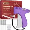 Stitch Gun for Clothes Stitchy Tagging Gun for Clothing Stitchy Quick Clothing Fixer -Includes 1,000 Black Fasteners & 1,000 White Fasteners & 6 Needles(Purple+White)