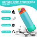 4 x yoelike Grid Silicone Boot for Owala Water Bottle, Anti-Slip Protective Sleeve for FreeSip/Twist/Flip, Bottom Bumper Cover for Watter Bottle Accessories (40 Ounces, Mint Green)
