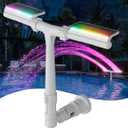 POOLHACKER Solar Pool Fountain with 10-Color LED Lights, Newly Refined Streamlined Design, Auto Dusk Sensor & Timer, Remote Control, Dual-Head Adjustable Spray for Above & Inground Pools