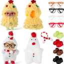 2 Sets Christmas 17 cm/6.7 Inch Doll Clothes Outfits Accessories Dolls with Shoes Glasses Costume Stylish Adorable Dress up for Christmas Winter Holiday Decor Gifts(Cute Style)