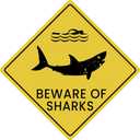 Beware of Shark Vintage Aluminum Sign 12 x 12 Inch, Shark Bedroom Decor for Boys Kids, Shark Gifts Decorations Poster Pictures Wall Art Stuff