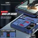 LeYi for Motorola Moto G-5G-2024 Case: Moto G 2024 Case with Slide Camera Cover, [Military-Grade] Shockproof Protection Moto G 2024 Phone case, Magnetic Stand Funda para Moto G5G 2024, Navy Blue