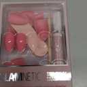 Glamnetic Press On Nails - Flamingo Pink | Opaque Classic Pink Short Almond Fake Nails, Salon Quality | 15 Sizes - 30 Nail Kit
