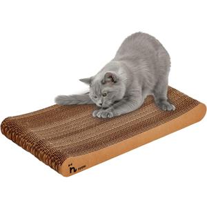 nyans Cat Scratcher Cardboard Made in Japan, Premium Double-Sided Corrugated Scratching Board, Low-Mess Minimal Design, Furniture Protector for Indoor Cats, 18.1 in (Medium)
