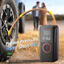 Air Pump for Car Tires, 150PSI Cordless Tire Pump, 12V DC & Battery Dual Power, Auto Shut-Off Air Compressor for Car, Motorcycle, Bike, Ball - LED Light & Digital Display, Car Gifts for Women Men