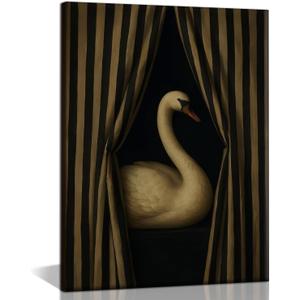 Whimsical Goose Wall Art Vintage Eclectic Bird Wall Decor Humorous Animal Pictures Paintings Classic Grace Swan Posters Prints Fun Quirky Artwork for Bathroom Bedroom Kitchen Dorm 12x16 Inch
