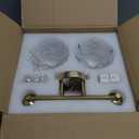 Vintage Bathroom Light Fixtures Over Mirror, Vanity Light for Bathroom,2 Light Brass Vanity Light with Flower Glass LampShade for Bedroom Living Room Hallway 2-Light)