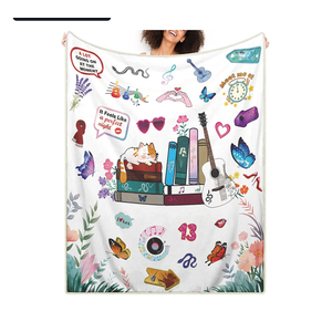 White Cozy Throw Blanket Birthday Gift for Daughter from Mom,Music Album I Love You Fuzzy Blanket Present for Wife Girlfriend 50"x60",