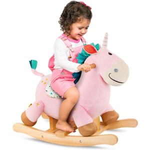B. toys  Unicorn Rocker  Unicorn Rocking Toy  Wooden Ride  On  Classic Toys for Toddlers, Kids  18+ Months  Rodeo Rocker  Cleo