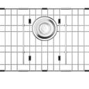 Metal Sink Rack 23" X 13", Stainless Steel Sink Protector for Kitchen Sink, Large Sink Grid for Bottom of Sink with Strainer and Corner Radius 2.4", Sink Grate with Rear Drain Hole for Single Bowl, 1 Pack
