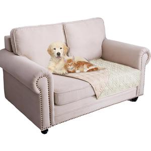 Ameritex Waterproof Dog Bed Cover Pet Blanket for Furniture Bed Couch Sofa Reversible (30x53 Inch (Pack of 1), Cream+babypink)
