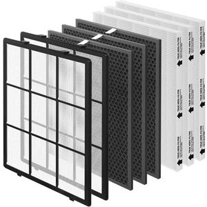 SAKEGDY 116130 Replacement Filter H fit for Winix 5500-2 Air Cleaner Purifier and Winix AM80, Package Contain 2 Washable Pre-Filter+3 Premium Filter+3 Activated Carbon Filter Combo Pack