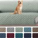 H.VERSAILTEX Reversible Couch Covers for 3 Cushion Couch Water Repellent Couch Cover for Sofa Dog Couch Cover Protector Non Slip Furniture Protector with Elastic Strap(Sofa, Desert Sage/Beige)