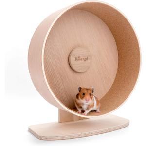 Niteangel Wooden Hamster Exercise Wheel: - Silent Hamster Running Wheel for Hamsters Gerbil Mice and Other Similar-Sized Small Pets (L)
