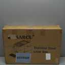 Eosarcu Stainless Steel Cat Litter Box with Lid, 180 Flip-Top XL Extra Large Enclosed Litter Box, Covered Metal High Sided Litter Pan with Steps & Scoop, Easy Cleaning, Odor Control, Non-Sticky-Grey