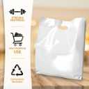 Retail Plastic Merchandise Bags, Die Cut Handles, Strong, Tear Resistent, Packs 100 (100, White, 20x20)