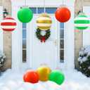 8 Pack Large Outdoor Christmas Decorations, Weatherproof Inflatable Christmas Balls for Yard, Patio, or Front Door, Perfect Inflatable Ornaments Outdoor for Holiday Dcor (9 Inch Balls)
