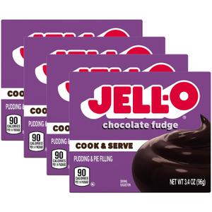 Jell-O Chocolate Fudge Cook & Serve Pudding & Pie Filling 3.4-Oz (Pack of 4)