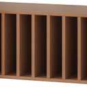IOTXY DIY Modular Cube Bookcase - CubeXY Customizable Stackable Expandable Basic Shelving Units, 12-Cube Wooden Open Bookshelf with Removable Shelves for 10-inch Vinyl Record Storage Organizer, Walnut