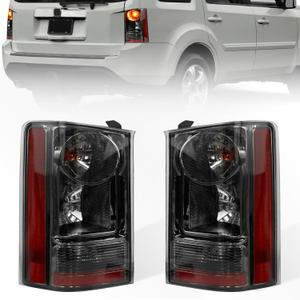 Pair Smoke Lens Tail Light Assembly Compatible with Honda Pilot 2009 2010 2011 2012 2013 2014 2015 Taillight Rear Lamp With Halogen Bulbs & Wiring Harness Replace for HO2800174, 33500SZAA01, HO2801174