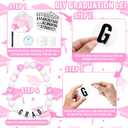 Gosodeny DIY Graduation Leis Colorful Friendship Necklace Graduation Leis Class of 2026 Oversized Bracelet for Women Graduation Party Accessories Decor Supplies (Pink)